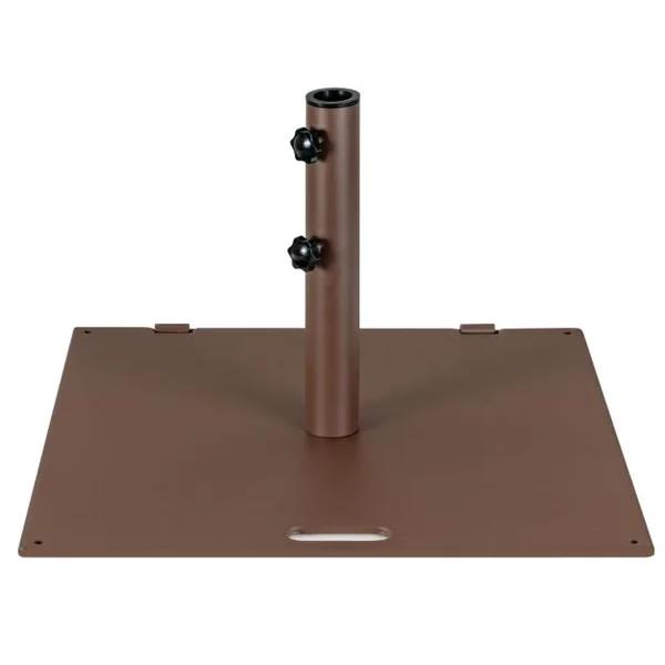 Base de parasol 22,5 kg Support de Parasol Carré Extérieur 60 cm avec Adaptateurs 4cm/5cm 2 Boutons de Serrage 2 Roues Intégrées