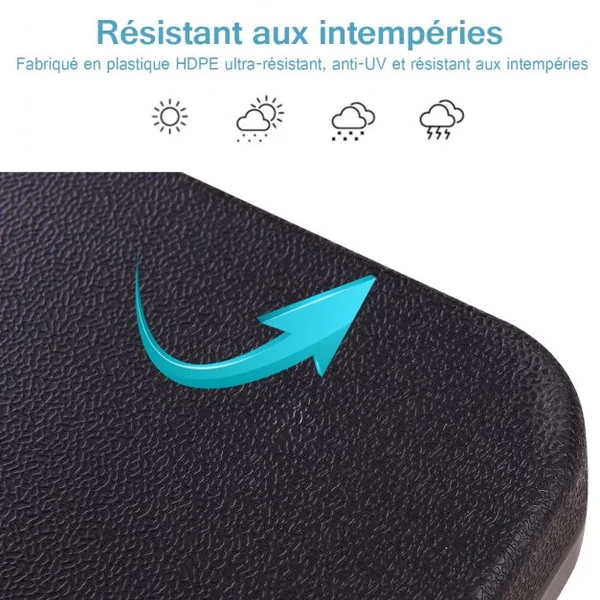 Base de Parasol 4 Pcs Pieds de Parasols Déportés Remplissables D'eau Ou de Sable pour Terrasse Jardin en Hdpe Noir