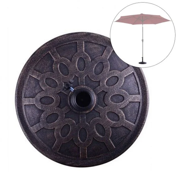 Base/Pied de Parasol Support pour parasol Convient pour poteau Diamètre de 38mm ou 48mm Support pour parasol rond, Bronze