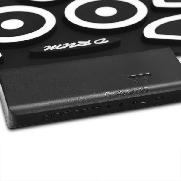 Batterie Electronique Portable Electronique Roll Up Tambour avec Pédales et Baguettes Fonction Bluetooth