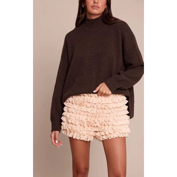Beige Bloomer À Volants En Mousseline