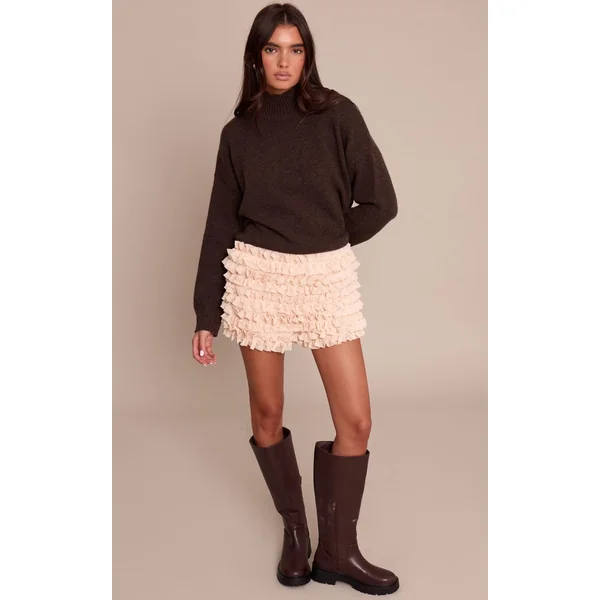 Beige Bloomer À Volants En Mousseline