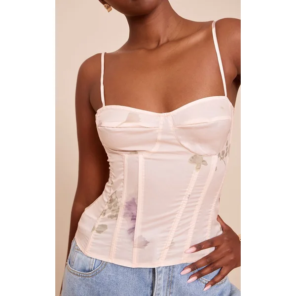 Beige Top Corset Structuré