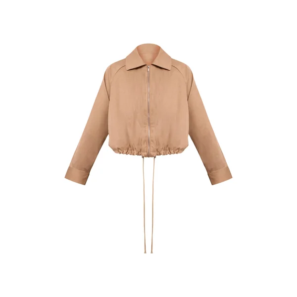 Beige Veste Bomber Utilitaire À Cordon De Serrage