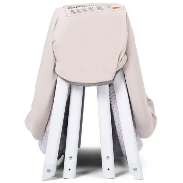 Berceau Bébé Lit Bébé Pliable avec Matelas Doux Tube en Aluminium 94 x 56 x 70 cm Beige et Gris