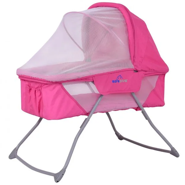 Berceau pour Bébé pliable Berceau Portable de Voyage Moustiquaire et Sac de Transport, 93,5x63x100cm, Gris