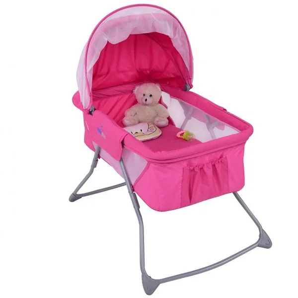 Berceau pour Bébé pliable Berceau Portable de Voyage Moustiquaire et Sac de Transport, 93,5x63x100cm, Gris
