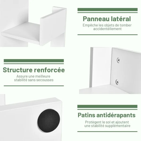 Bibliothèque en Forme d'Arbre à 8 Niveaux Étagère de Rangement Etagère à Livres avec Dispositif Anti-basculement Blanc