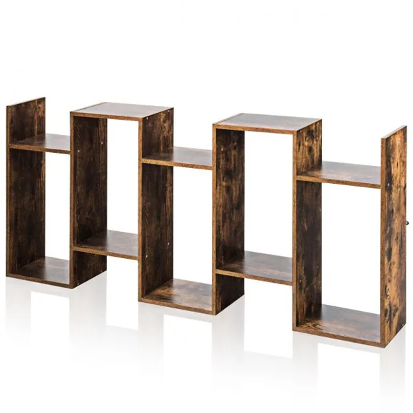 Bibliothèque Etagère de Rangement pour Livres 70 x 24 x 158 cm Style Industriel 5 Niveaux Brun Rustique