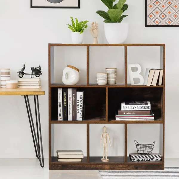 Bibliothèque Étagère de Rangement pour Livres Style Industriel Meuble de Rangement 86 x 28 x 94cm