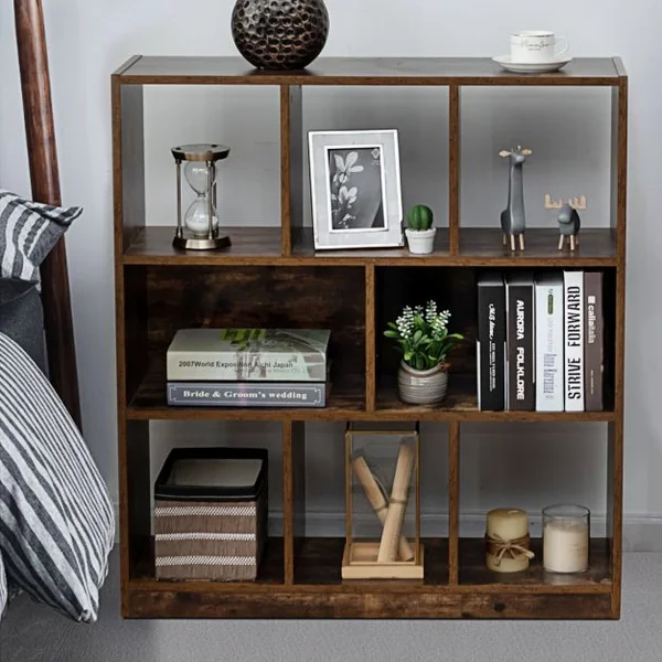 Bibliothèque Étagère de Rangement pour Livres Style Industriel Meuble de Rangement 86 x 28 x 94cm