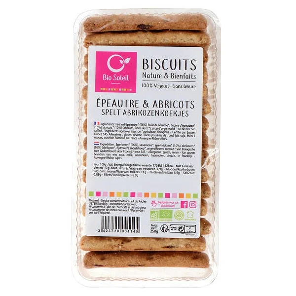 Biscuit épautre-abricot Nature&Bienfaits 250g