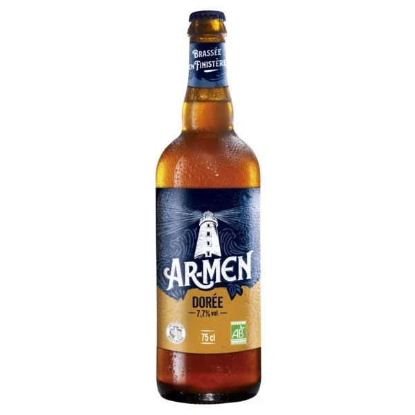 Bière dorée Ar Men 7.7° 75cl