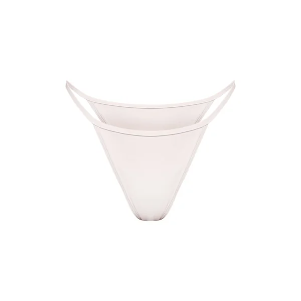 Blanc Bas De Bikini Tanga Basique