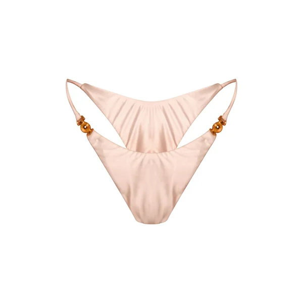 Blanc Bas De Bikini À Nouer Sur Les Côtés Avec Finitions Dorées Shine Swim