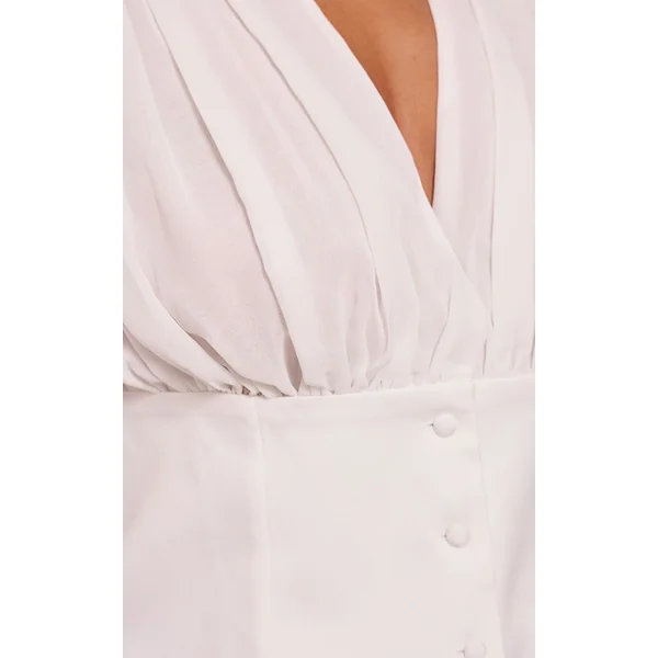 Blanc Chemise En Tissu Tissé À Buste En Mousseline Shape