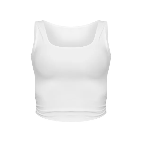 Blanc Débardeur Ajusté À Encolure Dégagée Contour