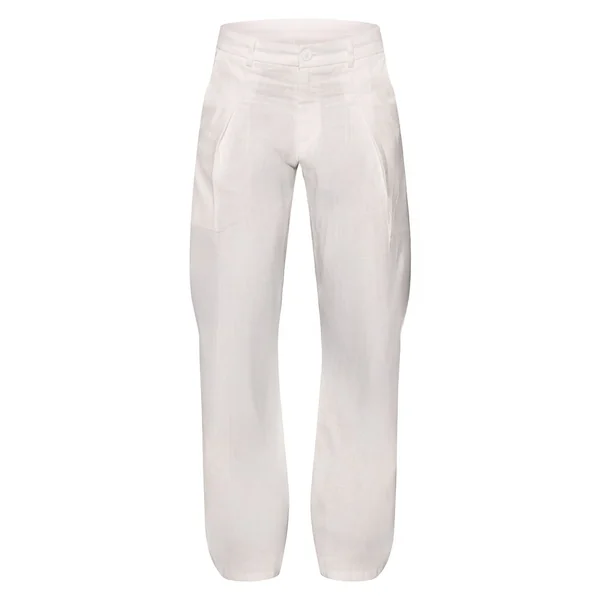 Blanc Ensemble Coordonné Pantalon Tailleur Effet Lin