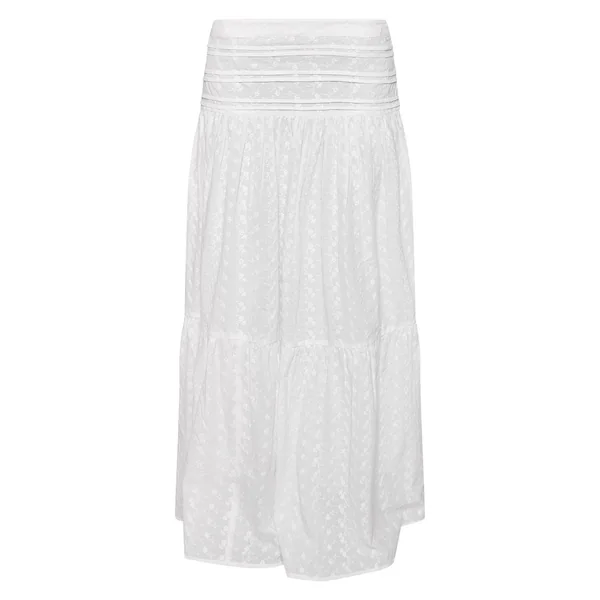 Blanc Ensemble Jupe Maxi À Broderie Coordonné