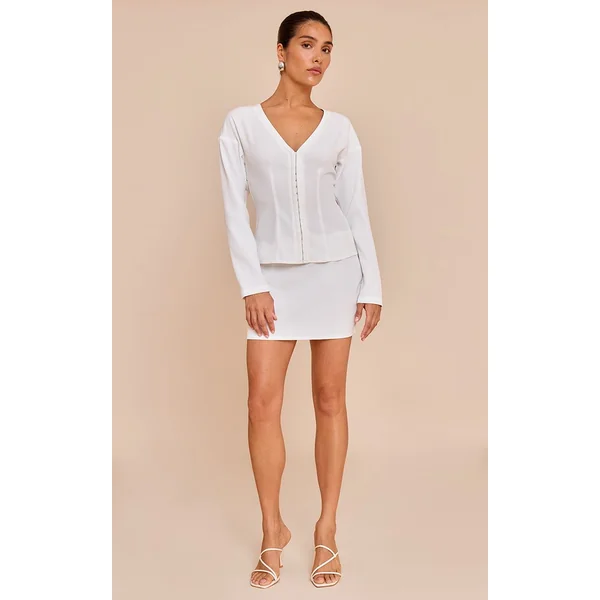 Blanc Ensemble Jupe Mini Taille Mi-haute Petite
