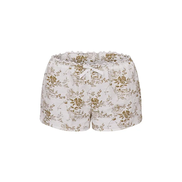 Blanc Ensemble Short À Imprimé Fleuri