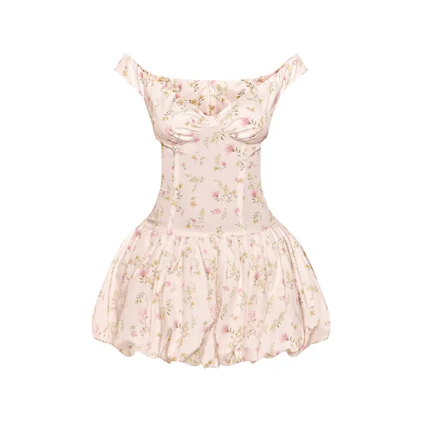 Blanc Fleuri Robe Droite À Jupe Bouffante Imprimé Fleuri Ditsy Blanc Petite