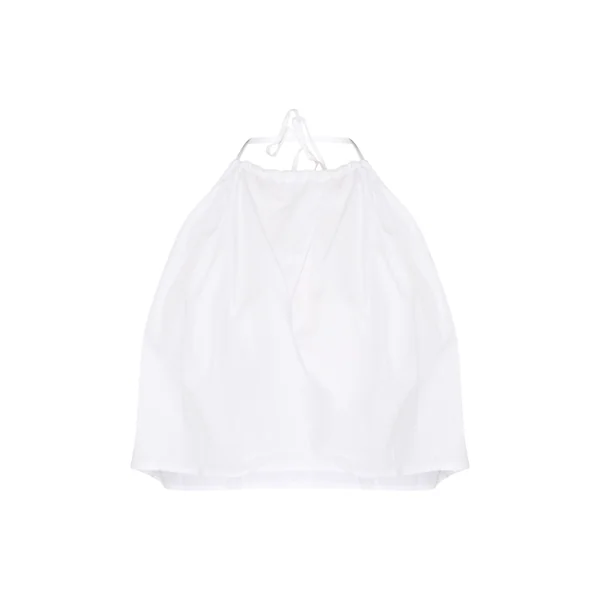 Blanc Haut Popeline Dos Nu Col Licou Ensemble Coordonné