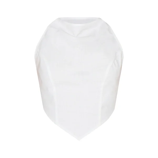 Blanc Haut Tissé À Dos Ouvert Effet Lin