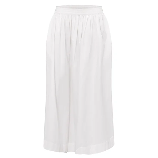 Blanc Jupe Mi-longue En Coton Avec Détail Poches