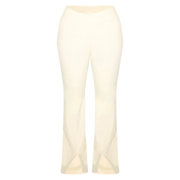 Blanc Os Pantalon Évasé À Taille En V Et Fente Frontale Shape Sculpt Active