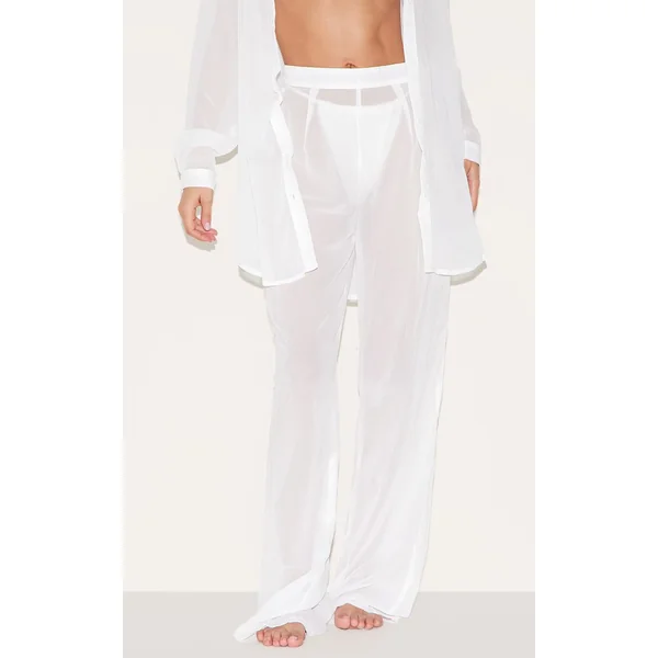 Blanc Pantalon De Plage