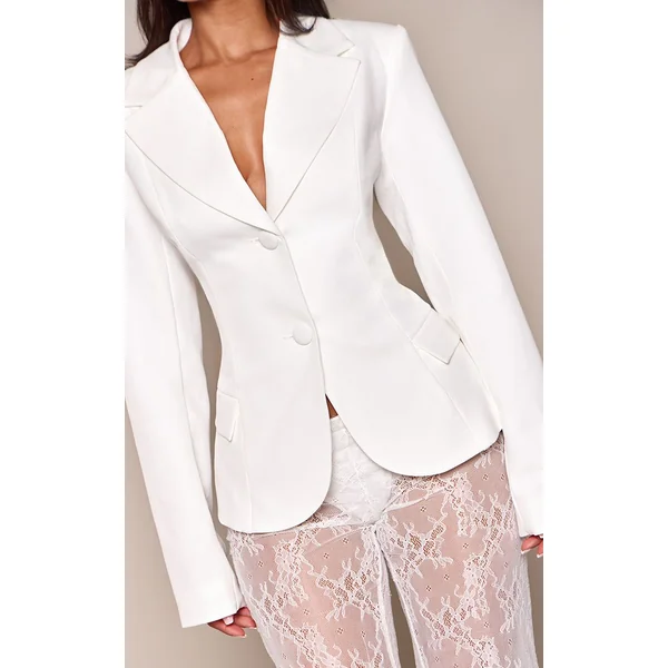 Blanc Pantalon Large En Dentelle Petite