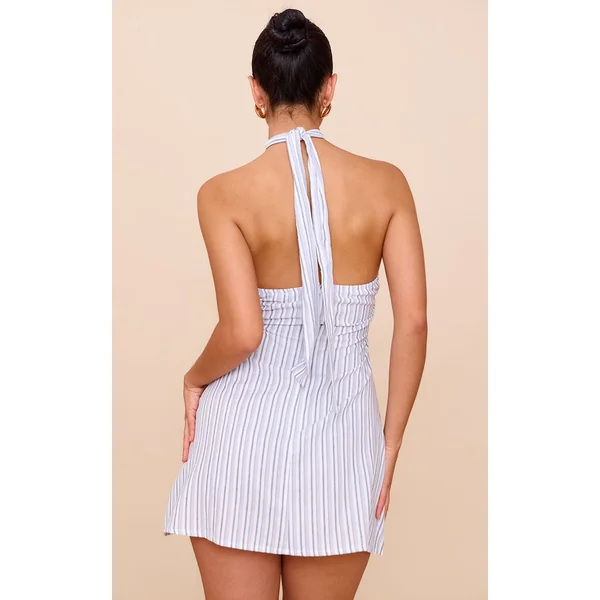 Blanc Robe Droite À Encolure Américaine