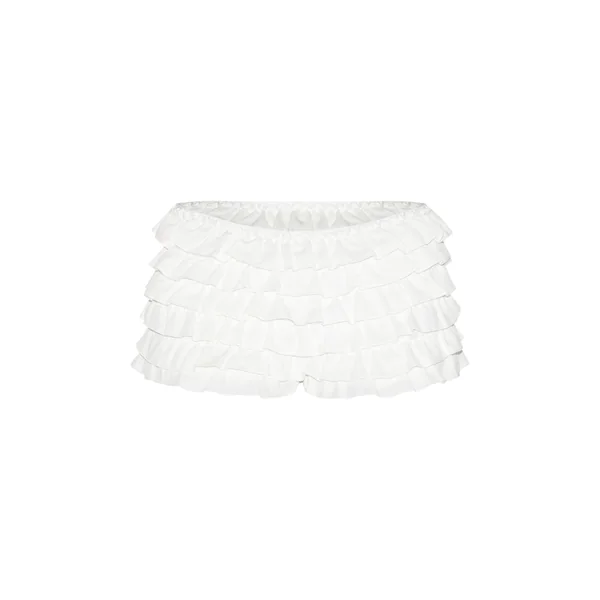 Blanc Short Bloomer À Volants Extrêmes