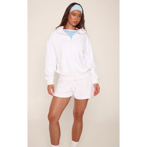 Blanc Short En Molleton Léger