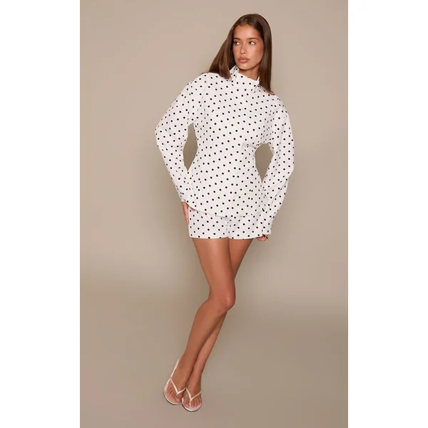 Blanc Short À Pois