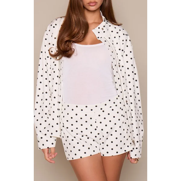 Blanc Short À Pois