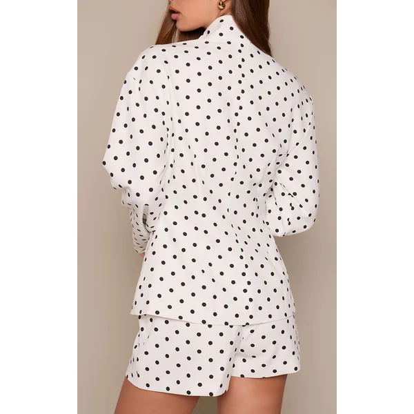 Blanc Short À Pois