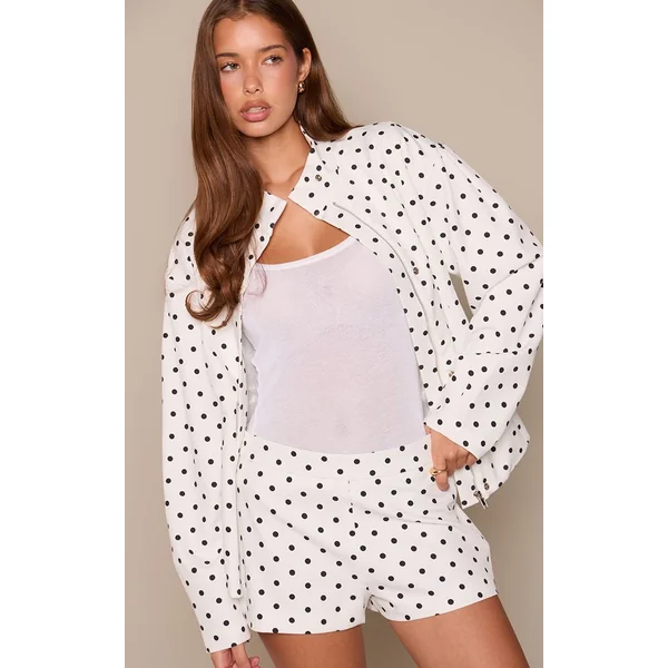 Blanc Short À Pois