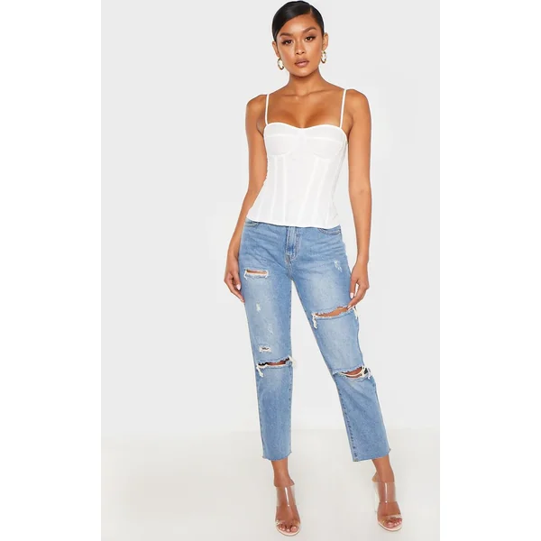 Blanc Top Corset Structuré