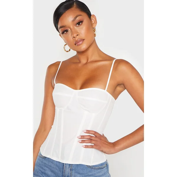 Blanc Top Corset Structuré