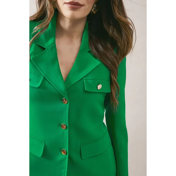 Blazer Boutonnage Intégral à Quatre Poches