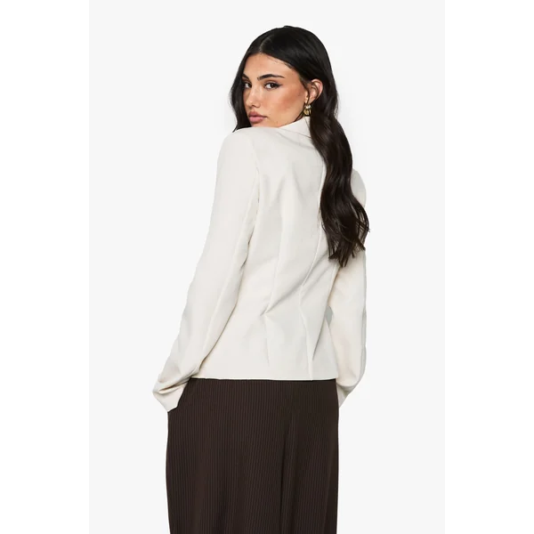 Blazer Cintré Ajusté à Détails Boutons