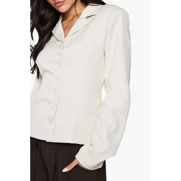 Blazer Cintré Ajusté à Détails Boutons
