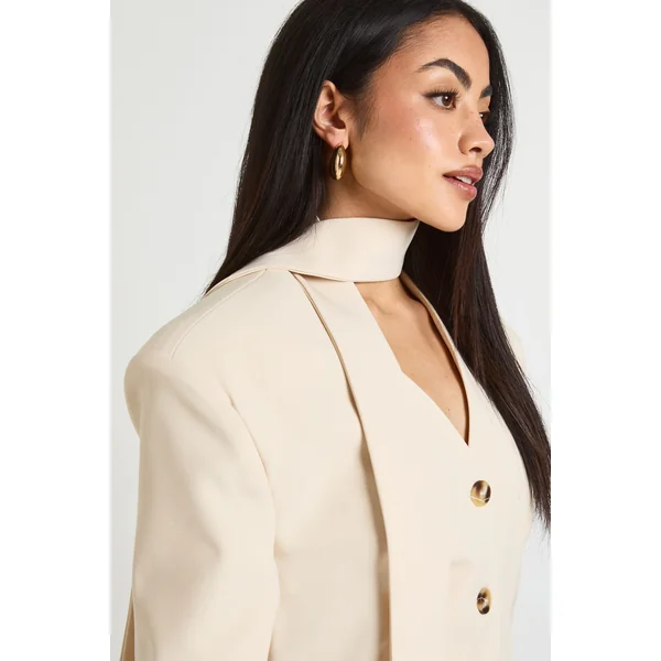 Blazer Cintré Avec Détail Foulard