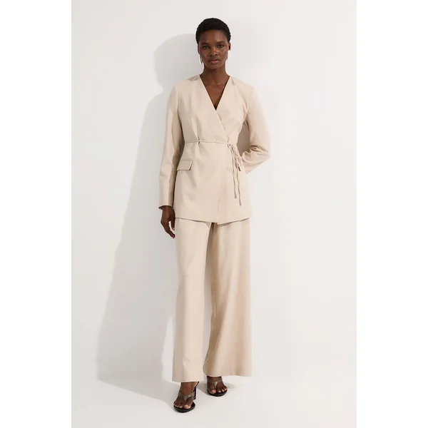 Blazer cintré marl à nouer à la taille