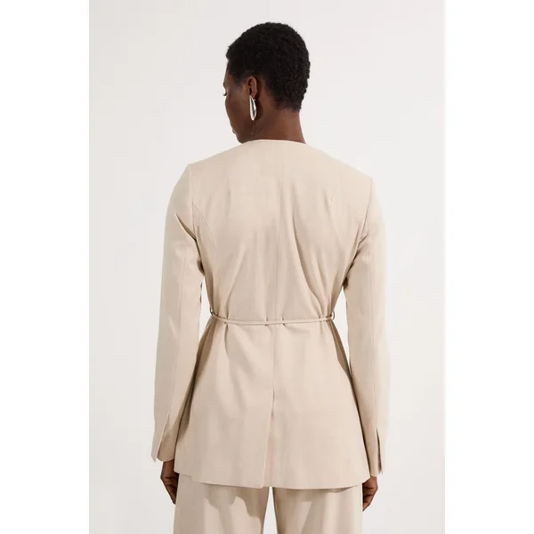 Blazer cintré marl à nouer à la taille