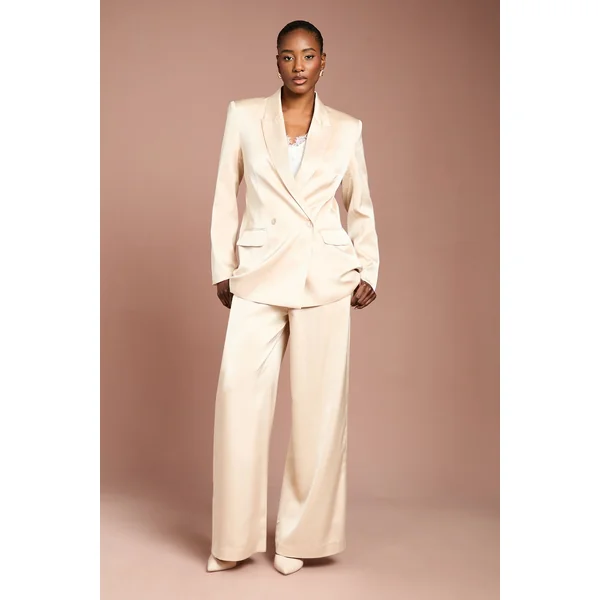 Blazer Croisé en Satin