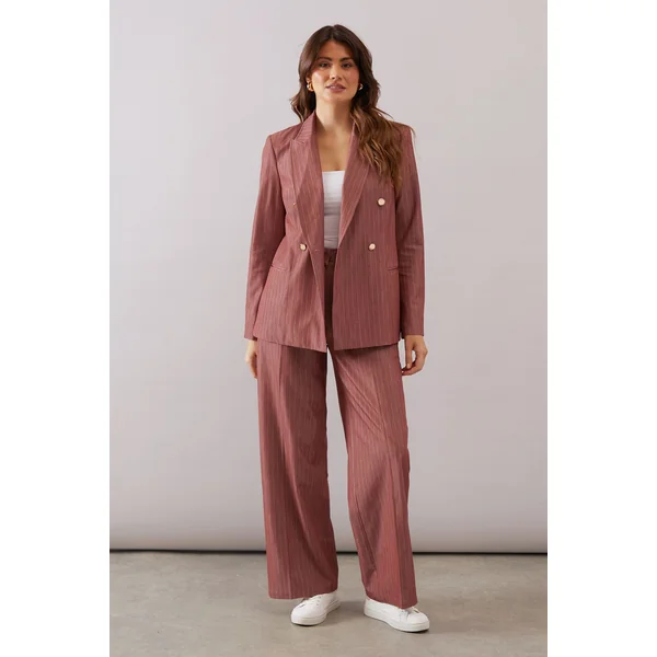 Blazer Croisé à Rayures Diplomatiques