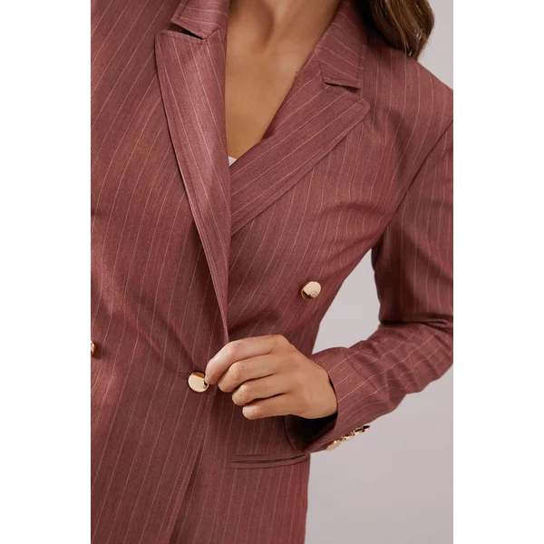 Blazer Croisé à Rayures Diplomatiques